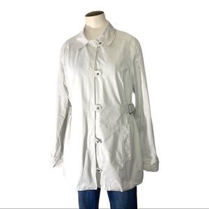 𝅺columbia Byron Bay Sportwear Beige Rain Jacket Ajustable Waist Zippered Coat